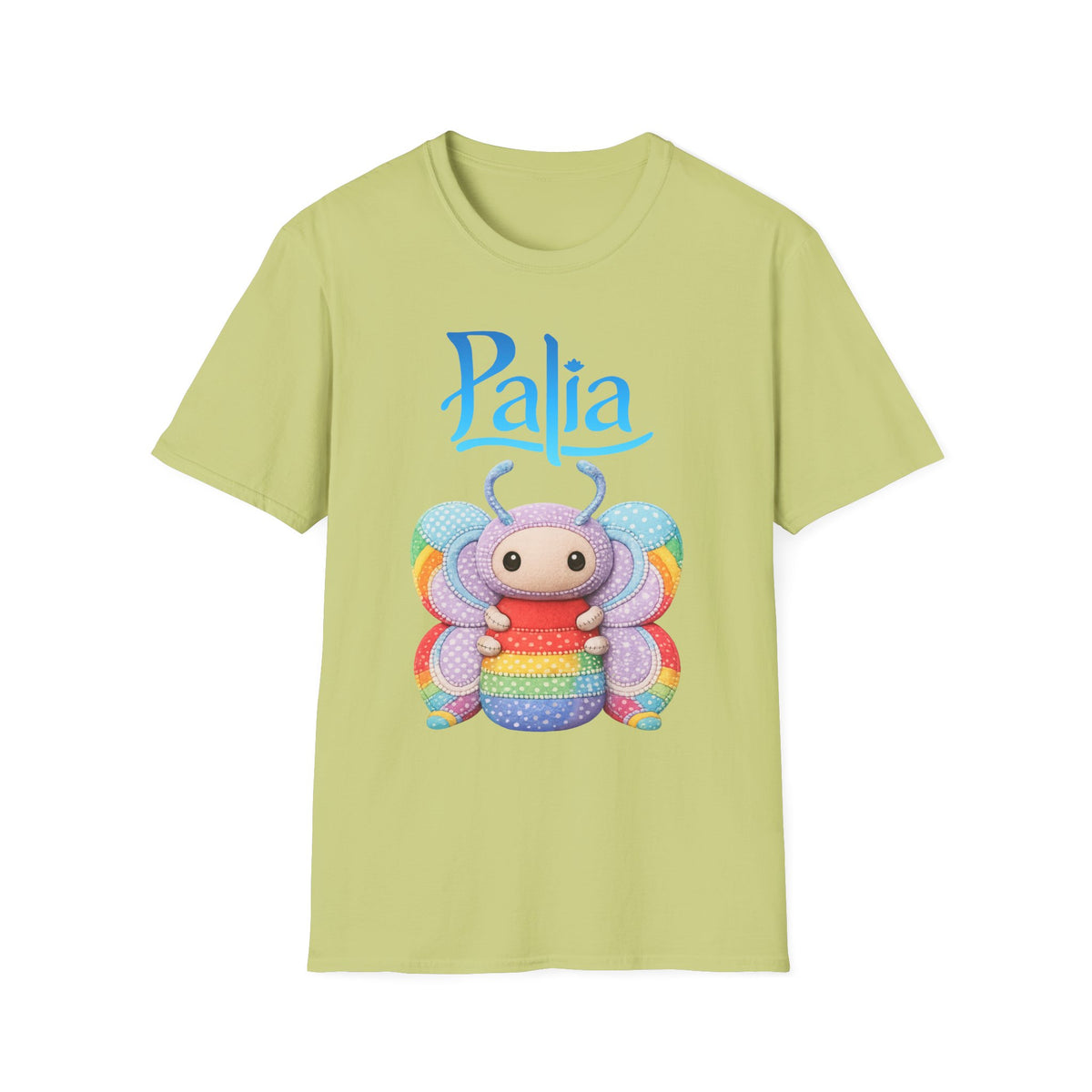 Palia Inspired Rainbow Tipped Butterfly Plush T-Shirt — Colorful RTB Palia Graphic Tee