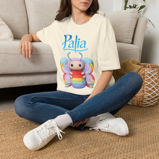 Palia Inspired Rainbow Tipped Butterfly Plush T-Shirt — Colorful RTB Palia Graphic Tee