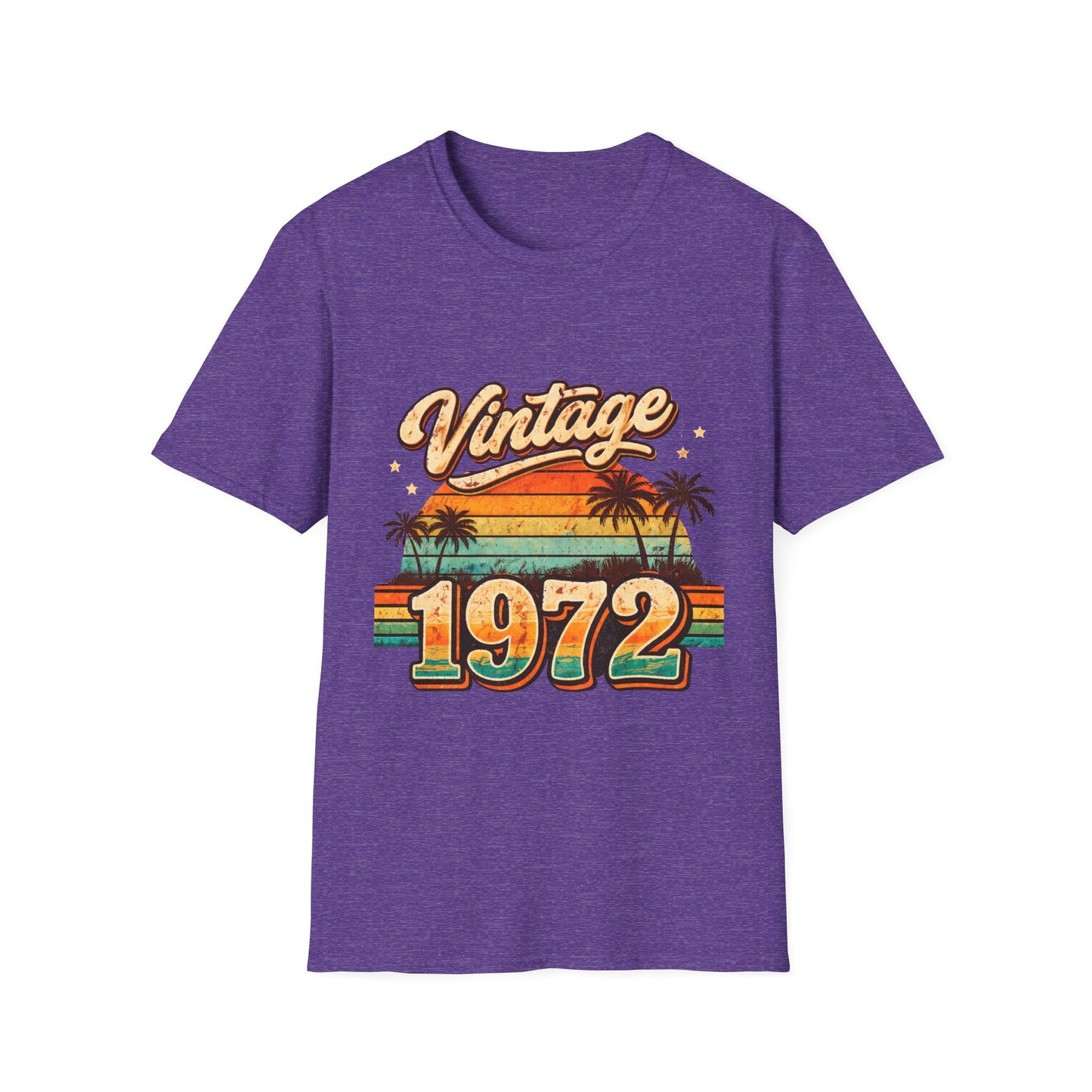 Vintage 1972 T-Shirt — Retro Palm Sunset Birthday Tee