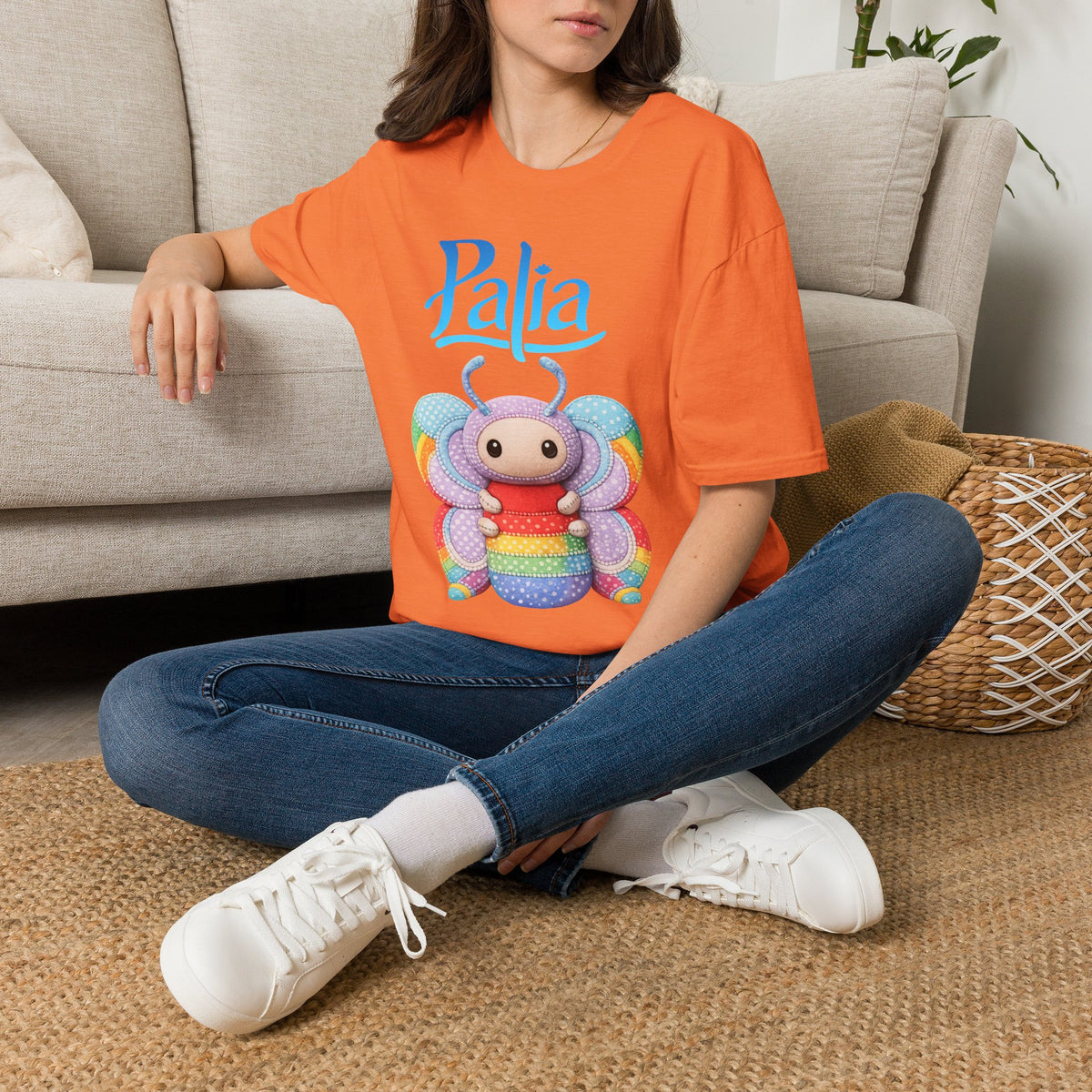 Palia Inspired Rainbow Tipped Butterfly Plush T-Shirt — Colorful RTB Palia Graphic Tee