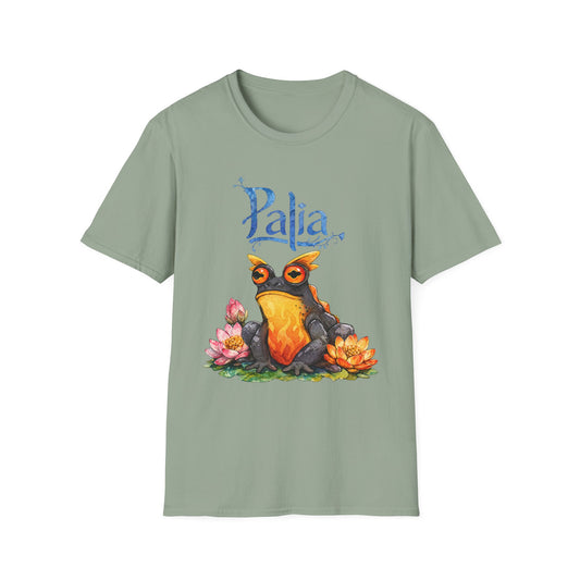 Palia Inspired Flame horned Rockhopper Art Shirt with Lotus Flowers, Cute Graphic Tee