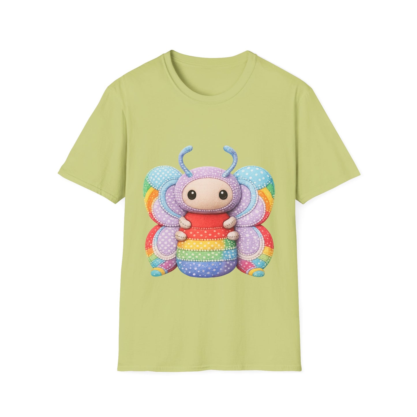 Palia Inspired Rainbow Tipped Butterfly Plush T-Shirt — Colorful RTB Palia Graphic Tee