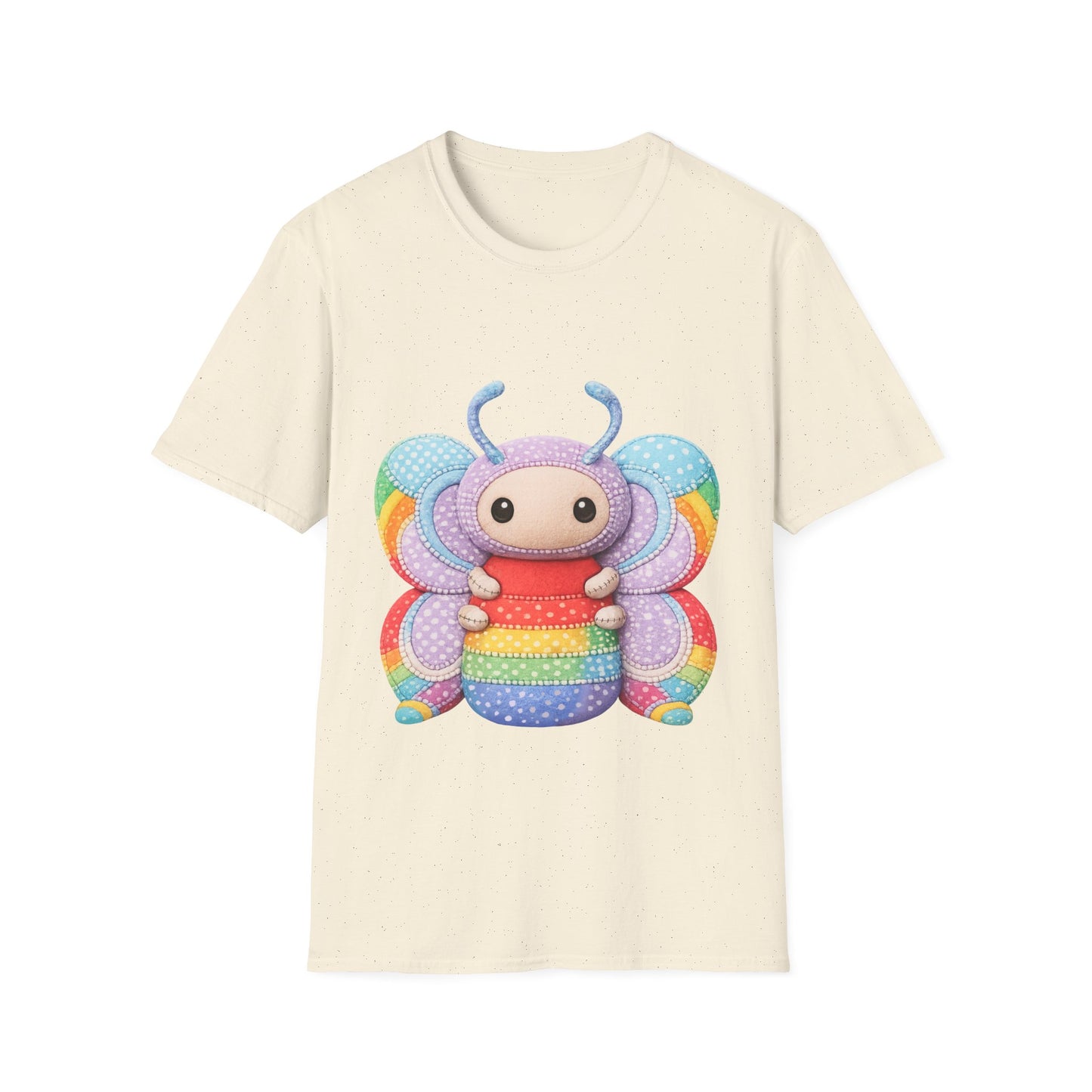 Palia Inspired Rainbow Tipped Butterfly Plush T-Shirt — Colorful RTB Palia Graphic Tee