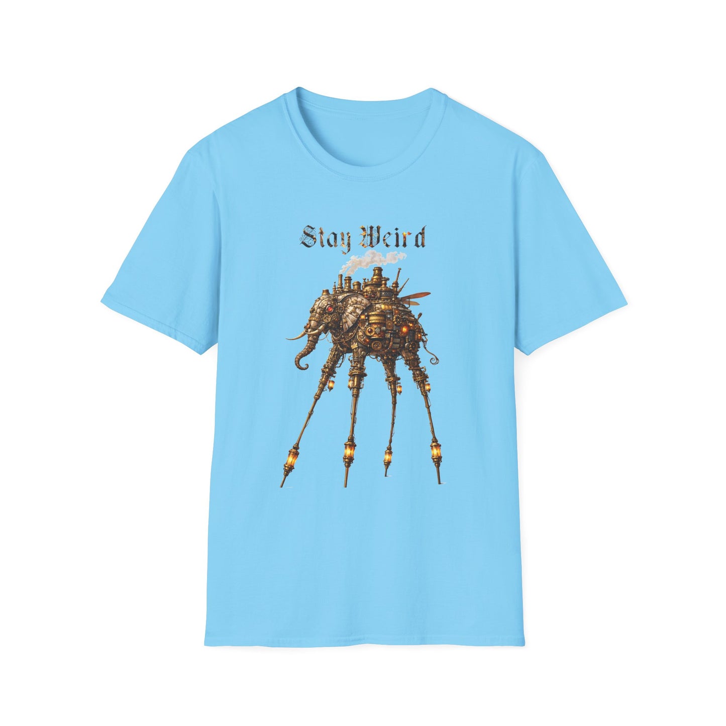 Stay Weird Mechanical Elephant WitchSoul Original T-Shirt — Steampunk Art Tee