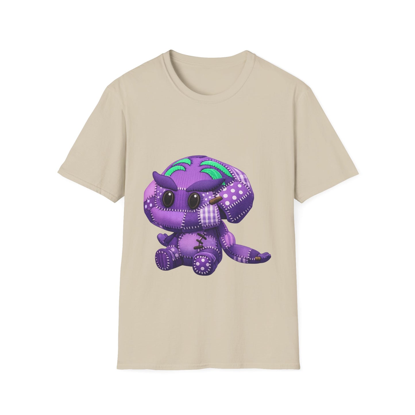 Palia Inspired Elder Shmole Plush Patchwork Style Graphic T Shirt