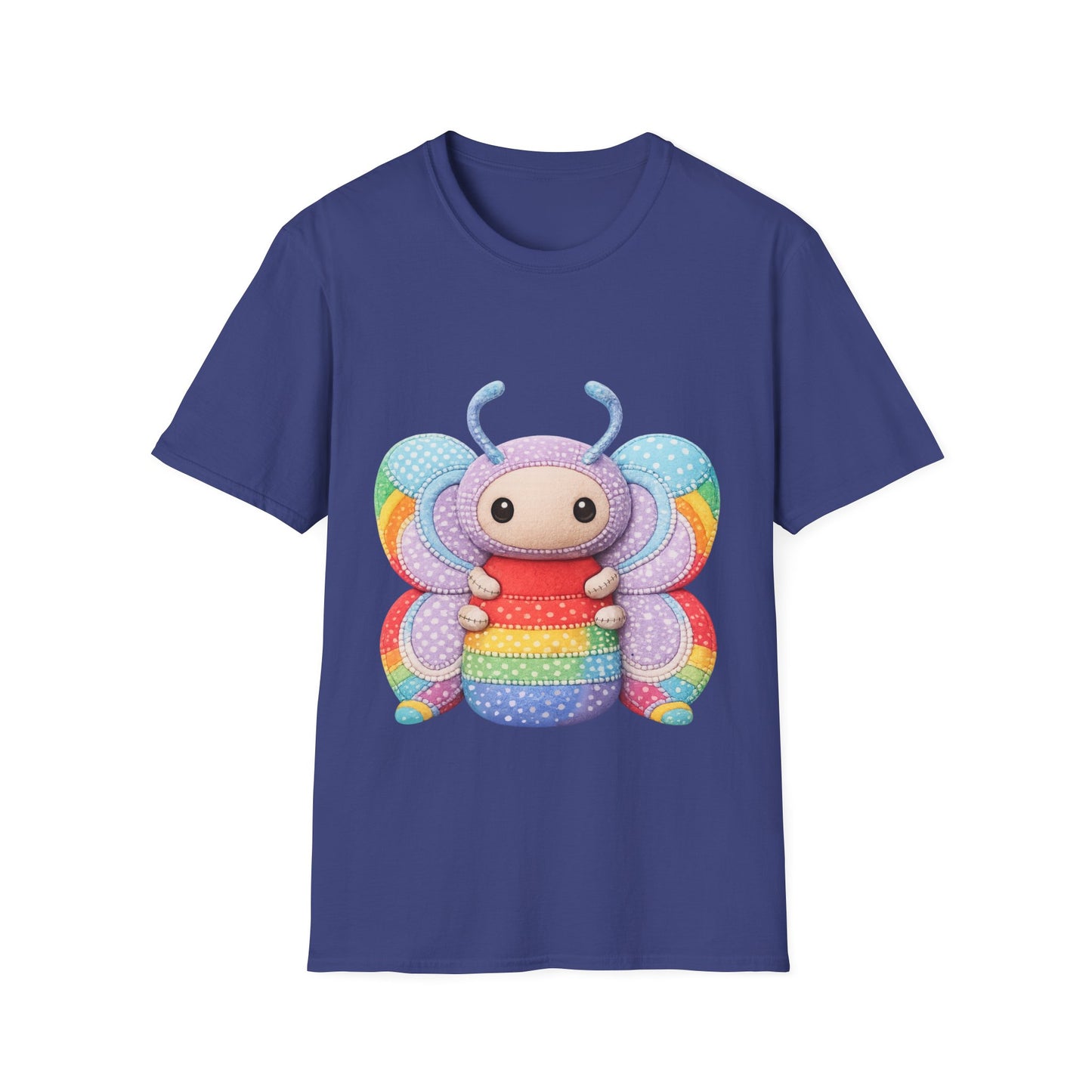 Palia Inspired Rainbow Tipped Butterfly Plush T-Shirt — Colorful RTB Palia Graphic Tee