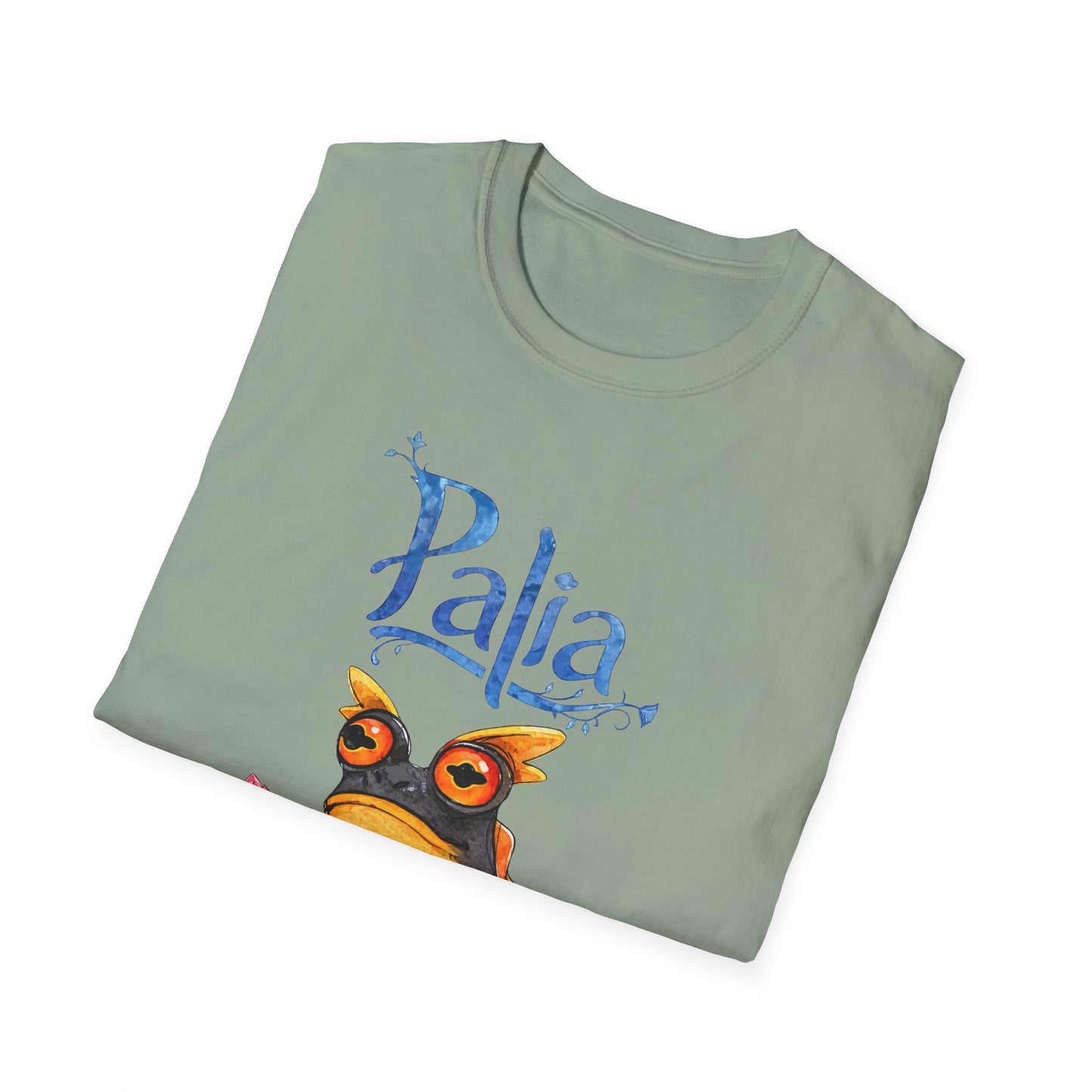 Palia Inspired Flame horned Rockhopper Art Shirt with Lotus Flowers, Cute Graphic Tee