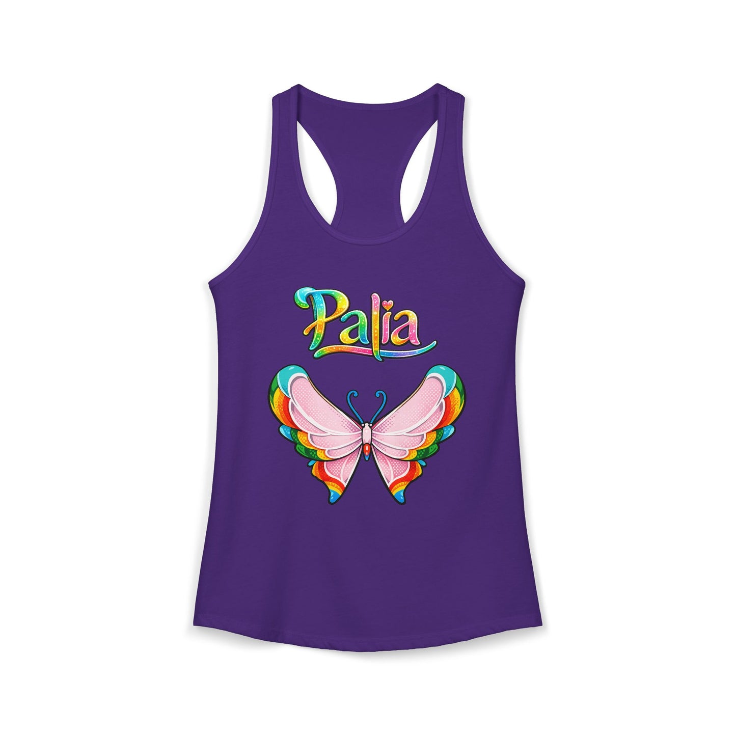Palia Inspired Rainbow Tipped Butterfly PopArt Graphics Tank Top
