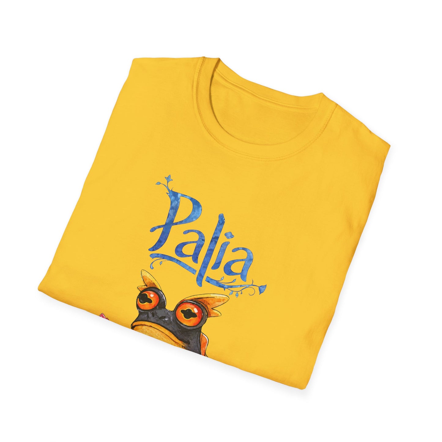 Palia Inspired Flame horned Rockhopper Art Shirt with Lotus Flowers, Cute Graphic Tee