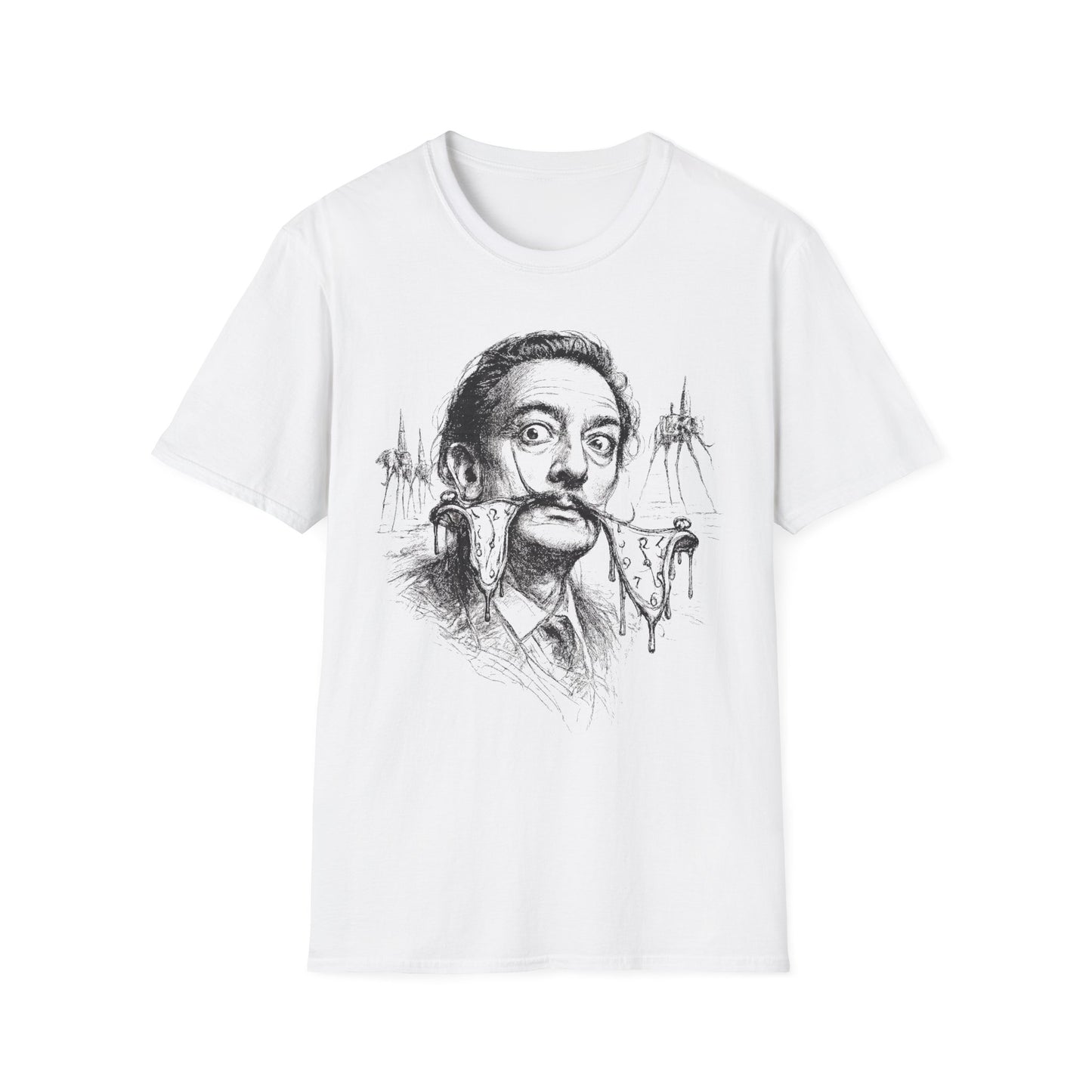 Surreal Artist Portrait Witchsoul Originals T-Shirt — Salvador Dalí Sketch Graphic Tee