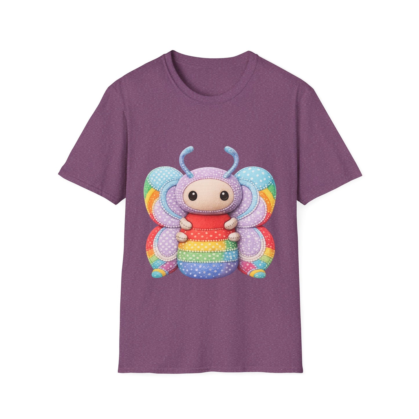 Palia Inspired Rainbow Tipped Butterfly Plush T-Shirt — Colorful RTB Palia Graphic Tee
