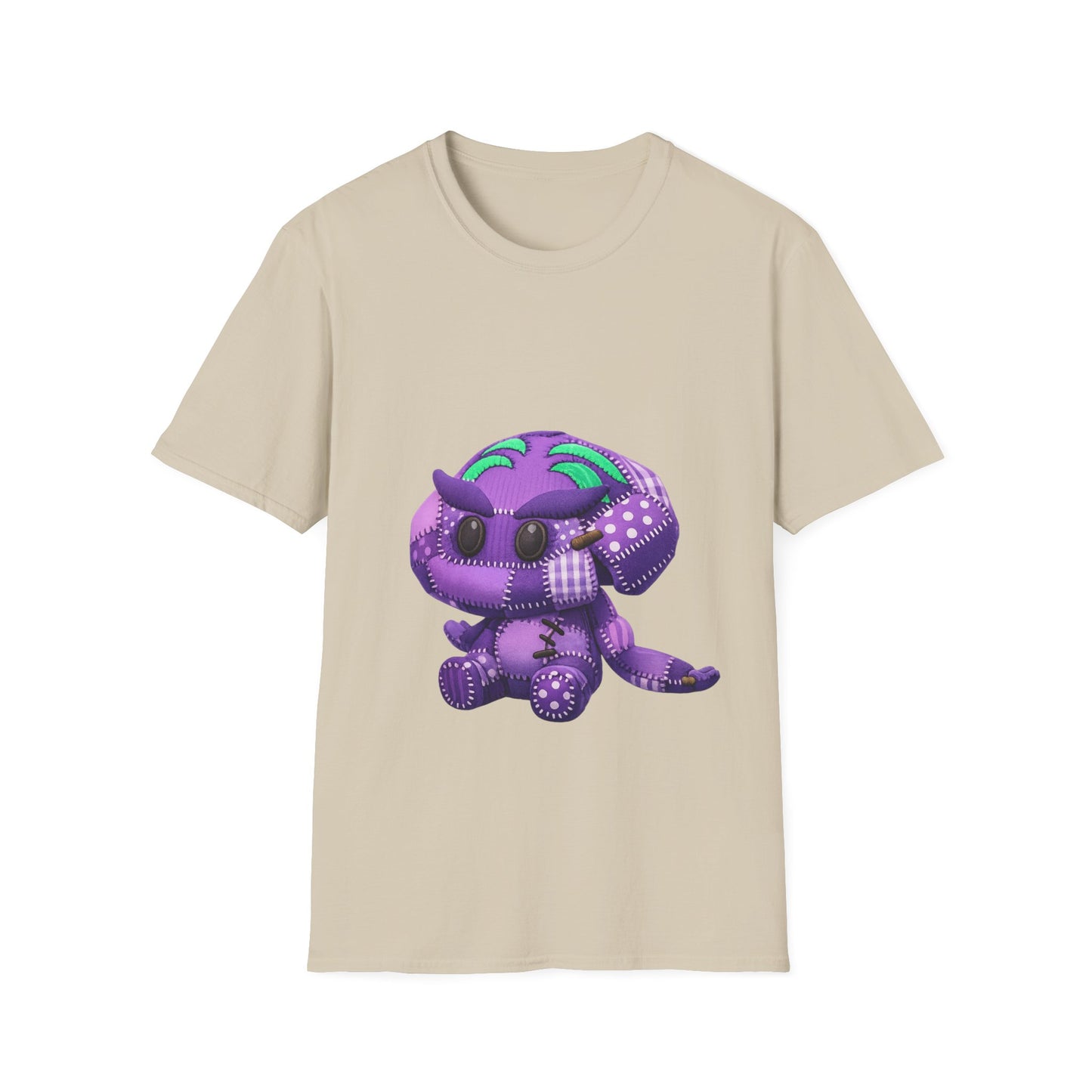 Palia Inspired Elder Shmole Plush Patchwork Style Graphic T Shirt