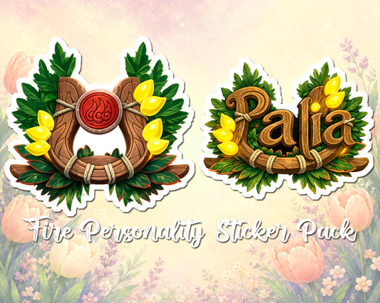 Palia Inspired Fire Type Personality Sticker Pack