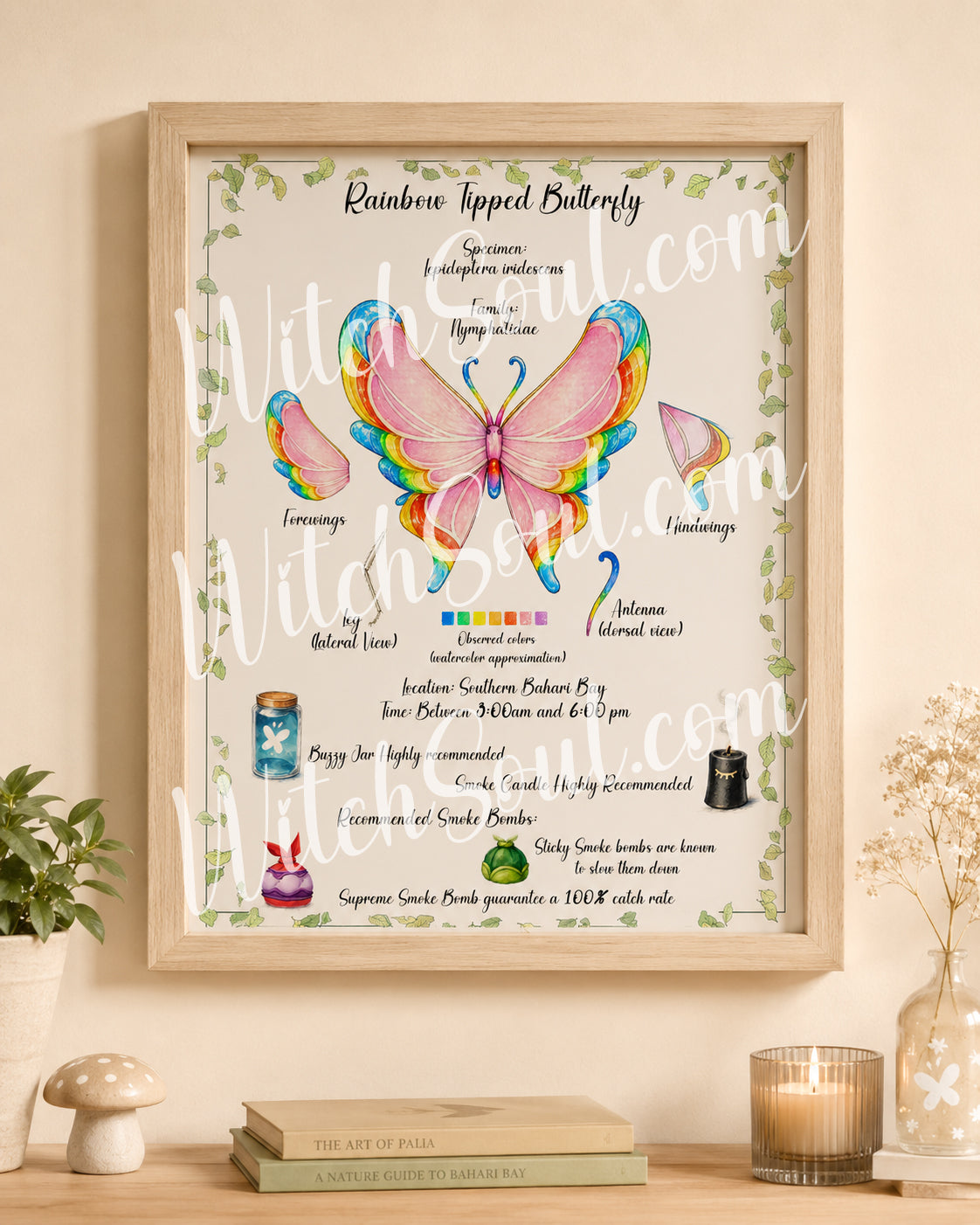Palia Inspired Rainbow-Tipped Butterfly Poster – Digital Download