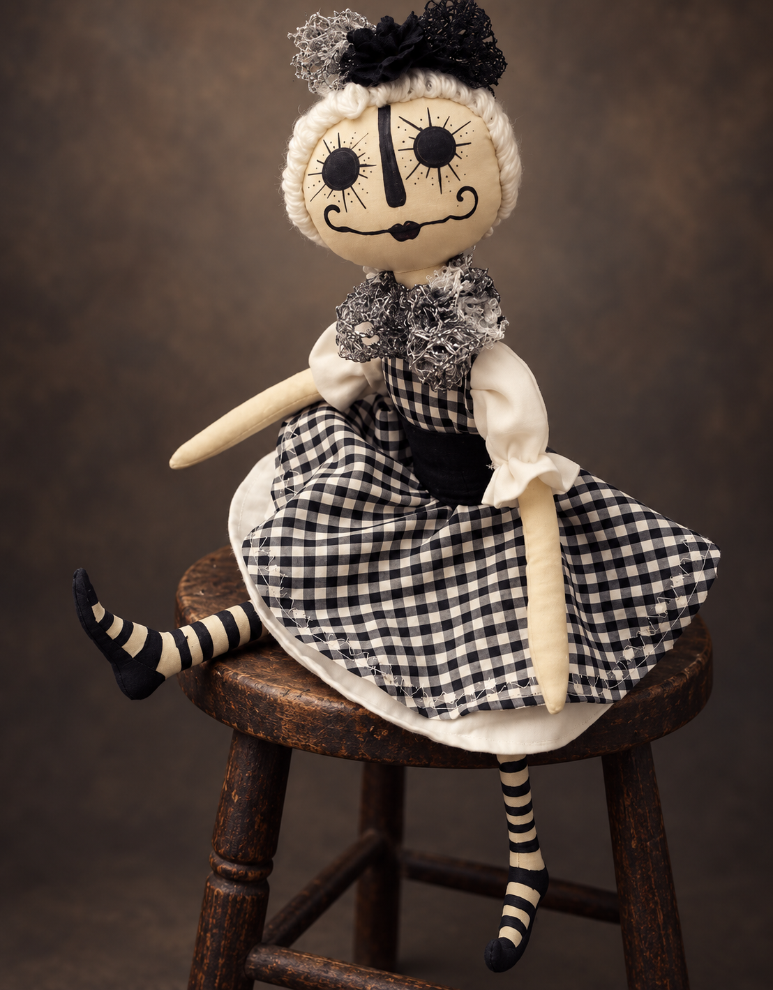 One-of-a-Kind Creepy-Cute Handmade Art Doll