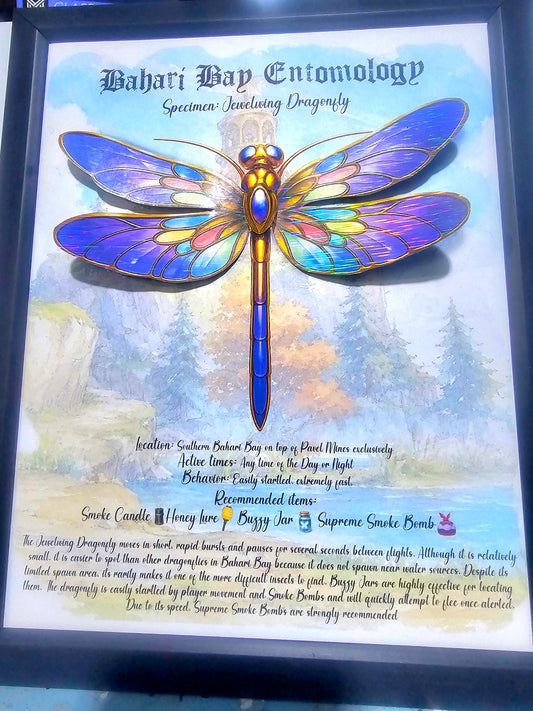 Palia Inspired Poster — Palia Inspired Entomology Wall Art Jewelwing Dragonfly