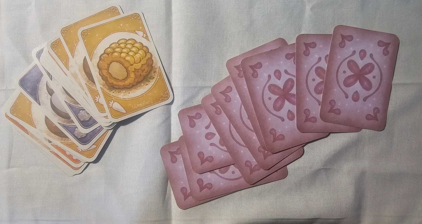 Palia Inspired Hot Pot Card Game Handmade Sea Glass Collection with Patchwork Bag
