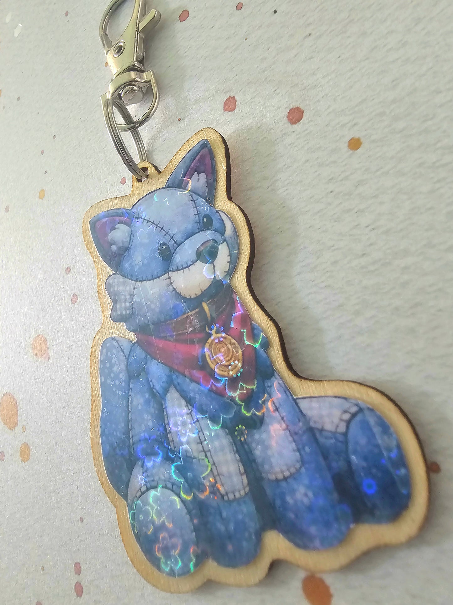 Palia Inspired Holographic Keychain Charm Tau