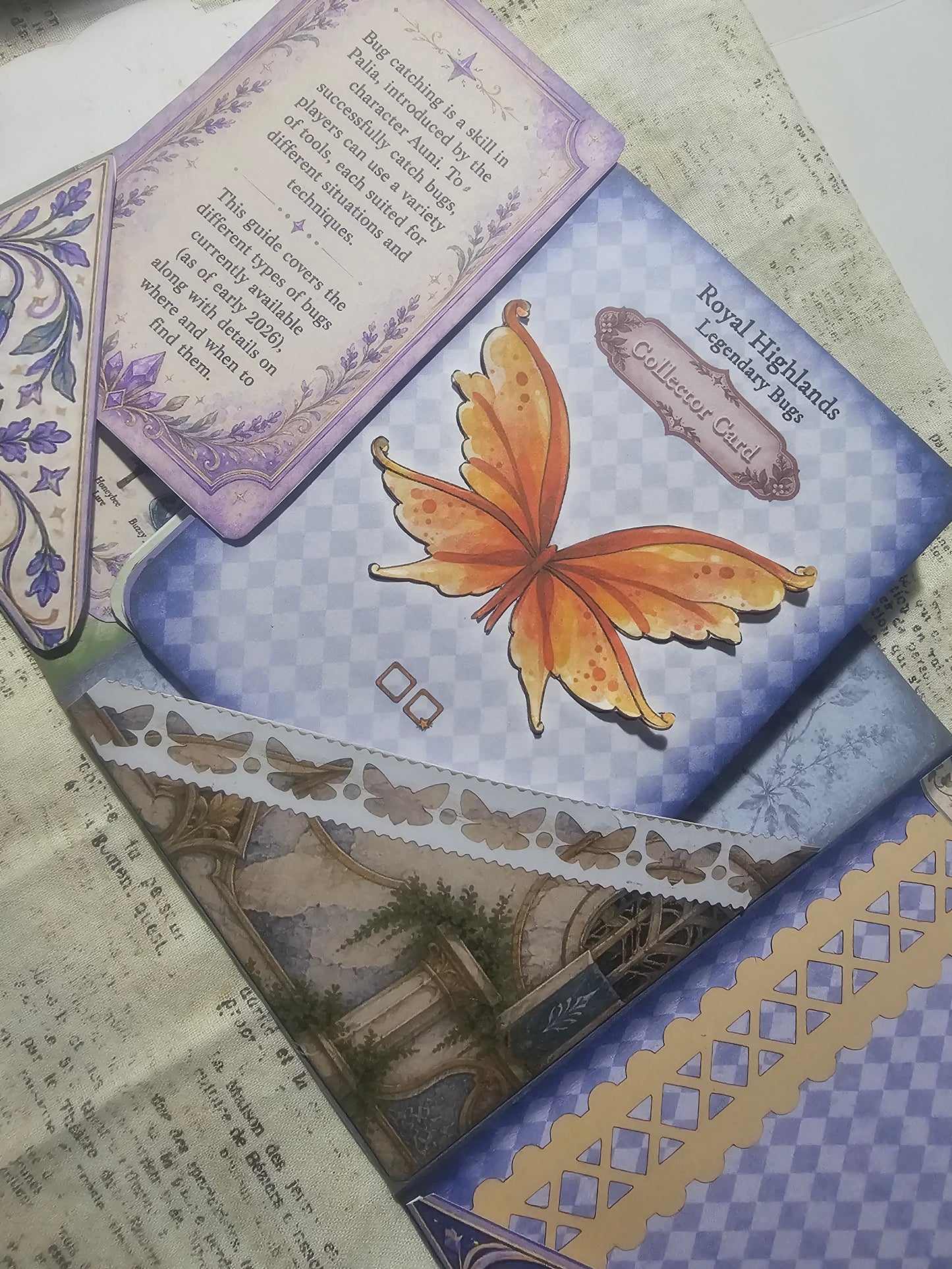 Palia Inspired Bug Catching Guide Tracker with Bug Collector Cards Interactive Scrapbook Junk Journal