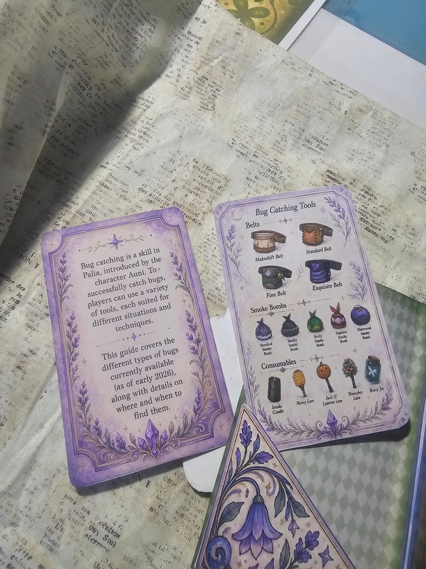 Palia Inspired Bug Catching Guide Tracker with Bug Collector Cards Interactive Scrapbook Junk Journal