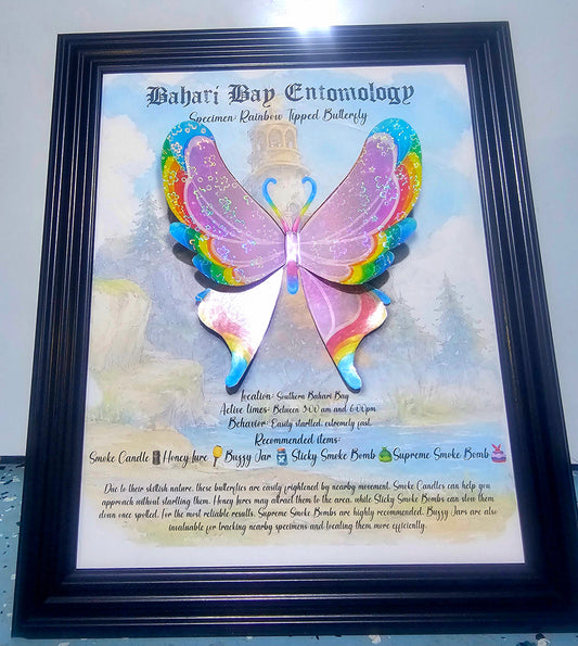 Palia Inspired Poster — Palia Inspired Entomology Wall Art Rainbow Tipped Butterfly